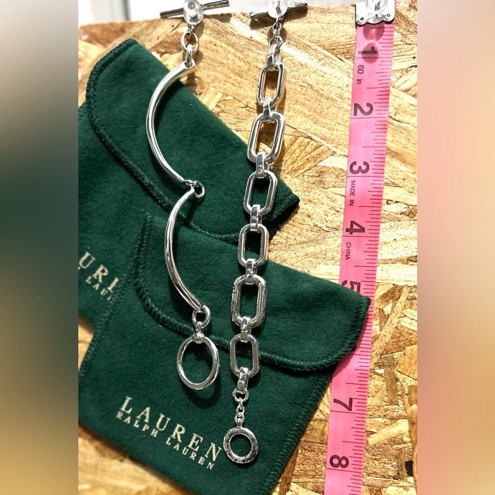 Ralph Lauren silver tone vintage bracketts x2 with original RL felt bag & box - Picture 7 of 7
